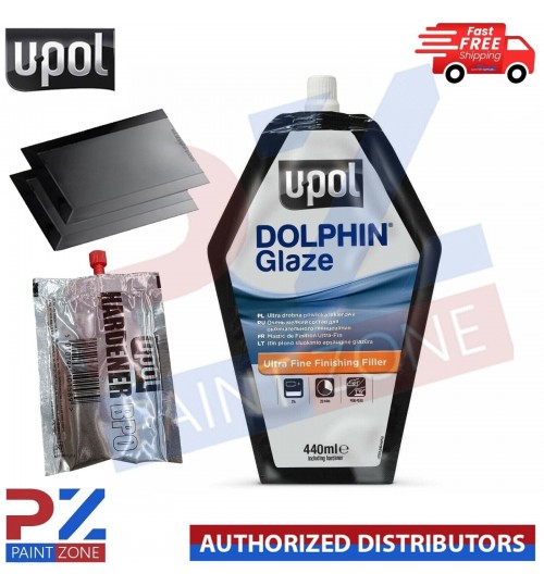 DOLPHIN GLAZE -[440ml] WITH HARDNER TUBE & 2X BODY FILLER SPREADER
