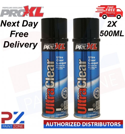 2X PROXL PRO Ultra Clear Gloss Lacquer Aerosol (500ml) - NEXT DAY FREE DELIVERY