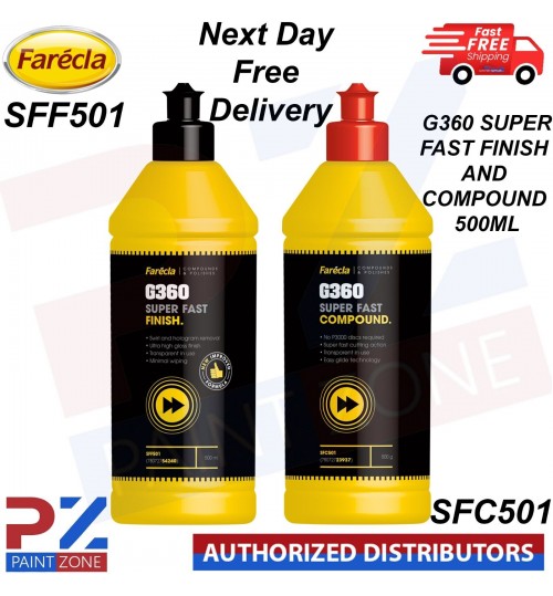 1 X FARECLA G360 SUPER FAST FINISH 500ML - WITH 1 X SUPER FAST COMPOUND 500ML