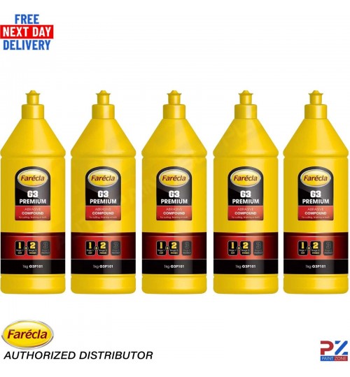 5x FARECLA G3 PREMIUM ABRASIVE CUTTING COMPOUND 1KG - G3P101