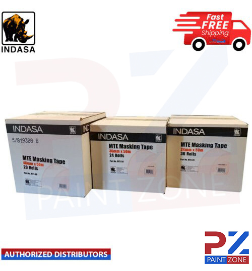 INDASA MTE MASKING TAPE ROLL 24/36/48mm BOX OF 36/24/20	