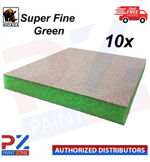 10X INDASA (595121) RHYNOSPONGE DOUBLE SIDED SPONGE AUTO SUPER FINE GREEN