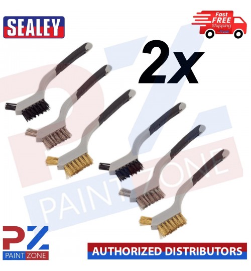 2x Sealey WB100 Wire Brush Set 3pc Miniature