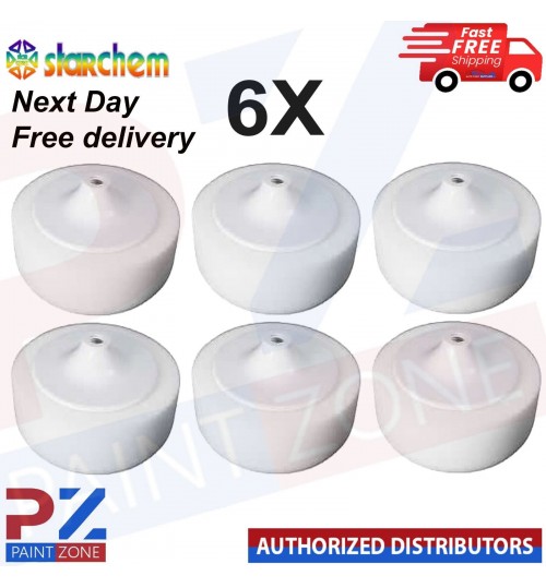 6X STARCHEM - White 6" COMPOUND HEAD PAD MOP 14MM THREAD POLISHING CAR BODYSHOP