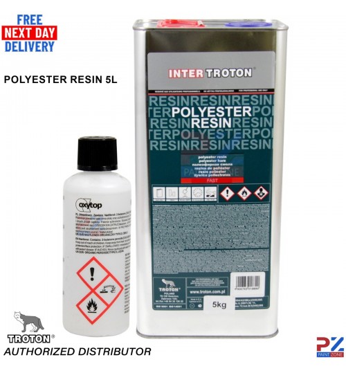 Inter Troton 5L Polyester FAST Resin + Hardener – Bodywork Fibreglass Laminating