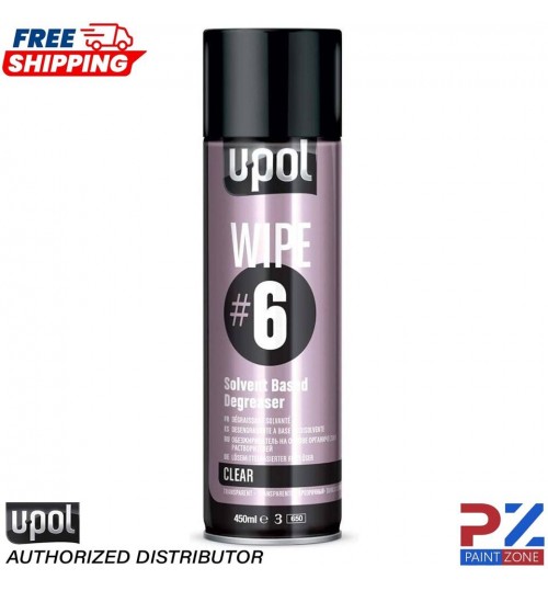 UPOL Wipe #6 Solvent Based Degreaser - 450ml Aerosol Panel Wipe Cleaner