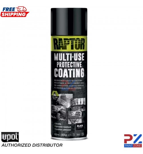 UPOL RAPTOR 1K MULTI-USE RMUB/AL PROTECTIVE COATING AEROSOL 450ML - BLACK