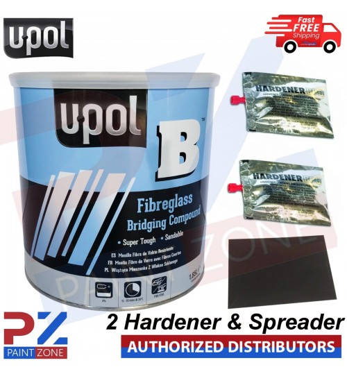 UPOL B FIBREGLASS BRIDGING COMPOUND 1.85Le With BPO 2 Hardeners & 1 Spreader