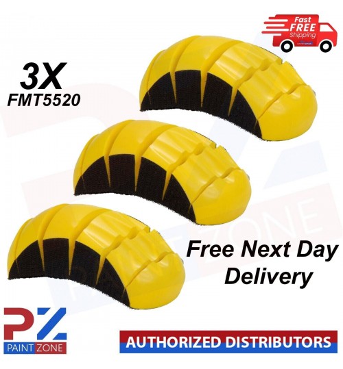 3X HAND BLOCK FLATTING RUBBING DA SANDING DISC FLEXIBLE 6 INCH HOOK LOOP FMT5520