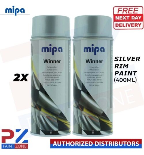 2x MIPA Winner Felgensilber Silver Rim Paint in Spraycan - 400ML