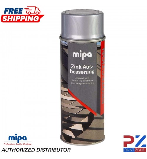 MIPA ZINC GALVANISED SILVER REPAIR TOUCH UP AEROSOL 400ML - FAST DRYING