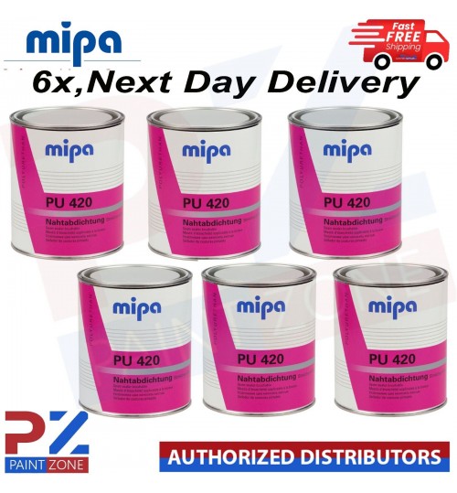 6x MIPA PU 420 Seam Sealer 1KG Tin Grey Brushable Polyurethane Adhesive Sealant (NEXT DAY DELIVERY)