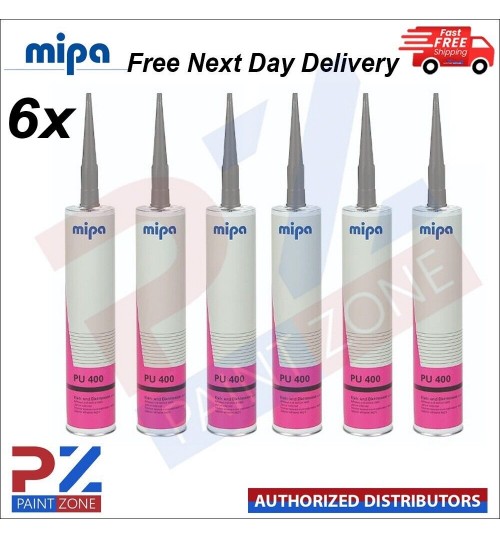 6x MIPA PU 400 Seam Sealer 310ml Grey Cartridge Polyurethane Adhesive Sealant (NEXT DAY DELIVERY)