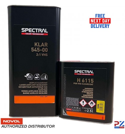 NOVOL SPECTRAL KLAR 545-00 VHS LACQUER + H6115 FAST HARDENER 7.5LTR KIT